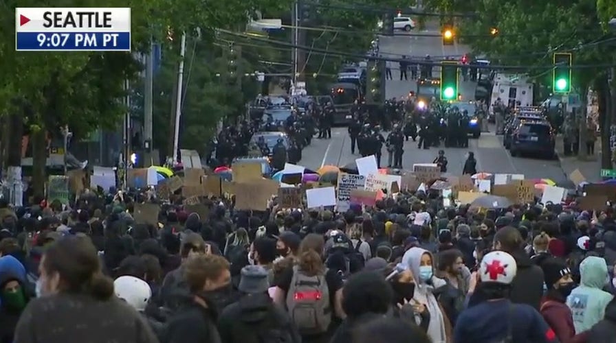 Protesters gather in Seattle after Monday night skirmishes with police