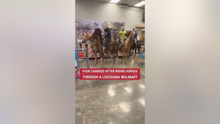 4 people charged after riding horses through a Walmart in Louisiana