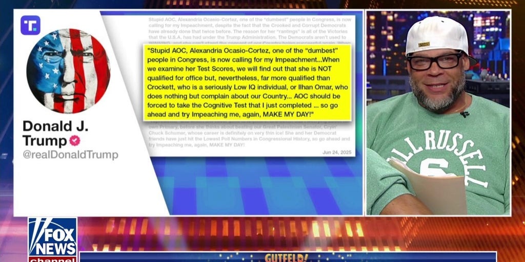 'Gutfeld!' unpacks Trump roasting 'stupid' AOC