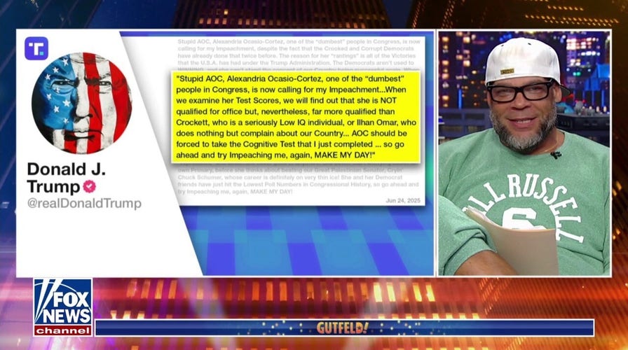 'Gutfeld!' unpacks Trump roasting 'stupid' AOC