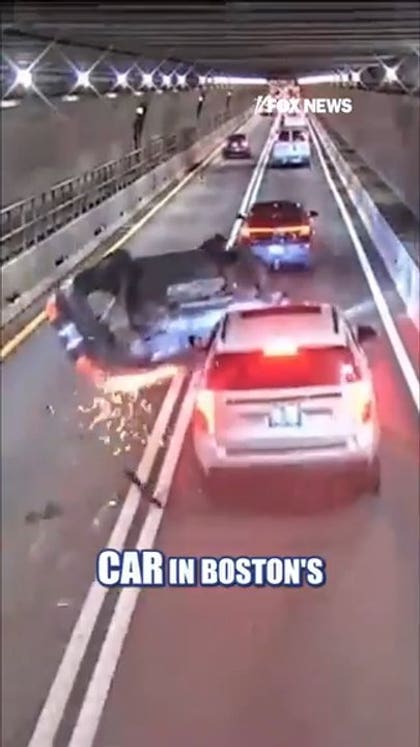 Rollover crash blocks Boston tunnel