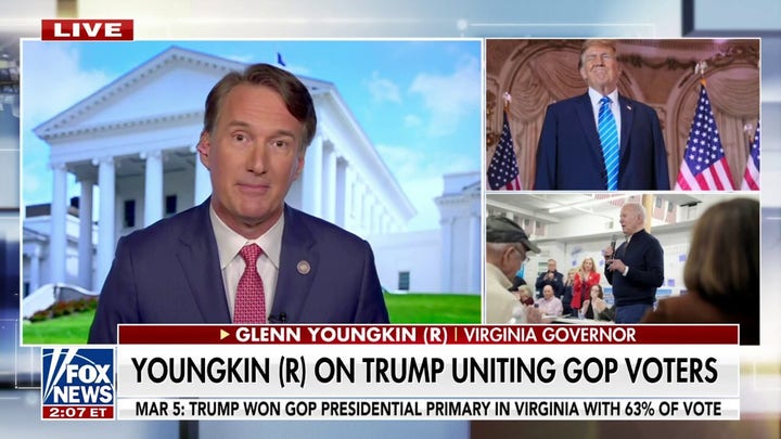 Gov. Youngkin on Biden, Trump winning presumptive nominations: ‘The game is on’