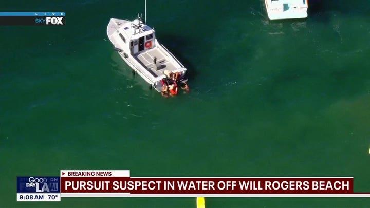 Pursuit suspect attempts to swim away from authorities