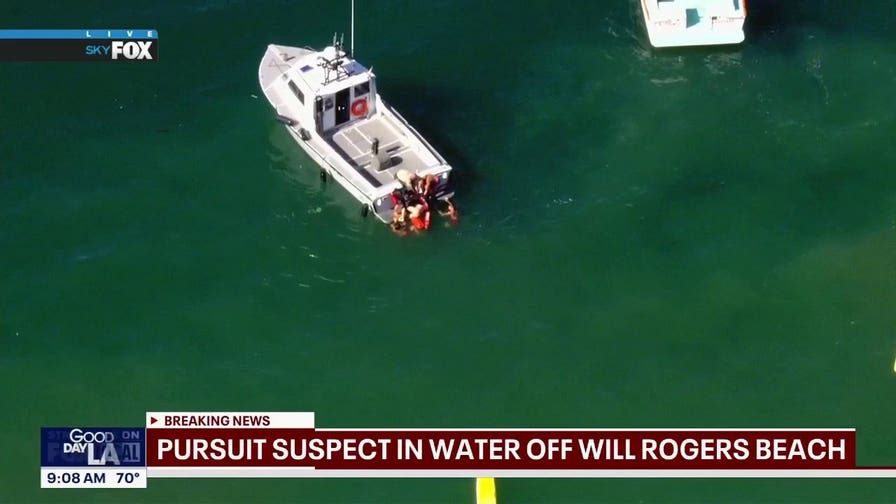 Pursuit suspect attempts to swim away from authorities
