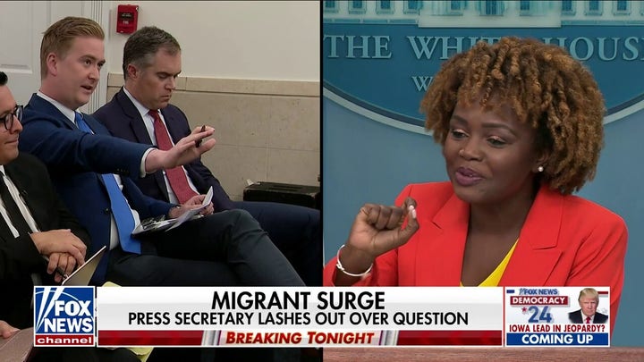 Karine Jean-Pierre loses her cool over Peter Doocy's border crisis question