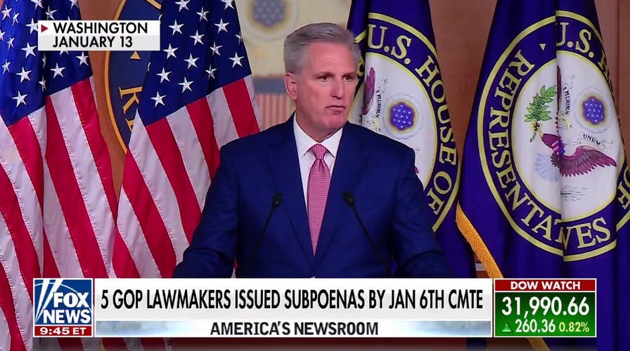 Republican lawmakers subpoenaed in 'unprecedented' move by Jan. 6 committee