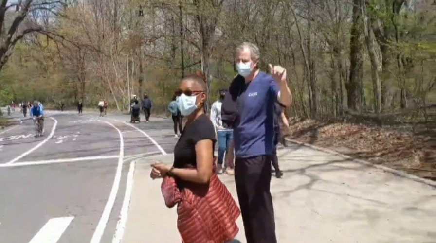 New York City mayor De Blasio blasted for strolling through Brooklyn's Prospect Park with wife