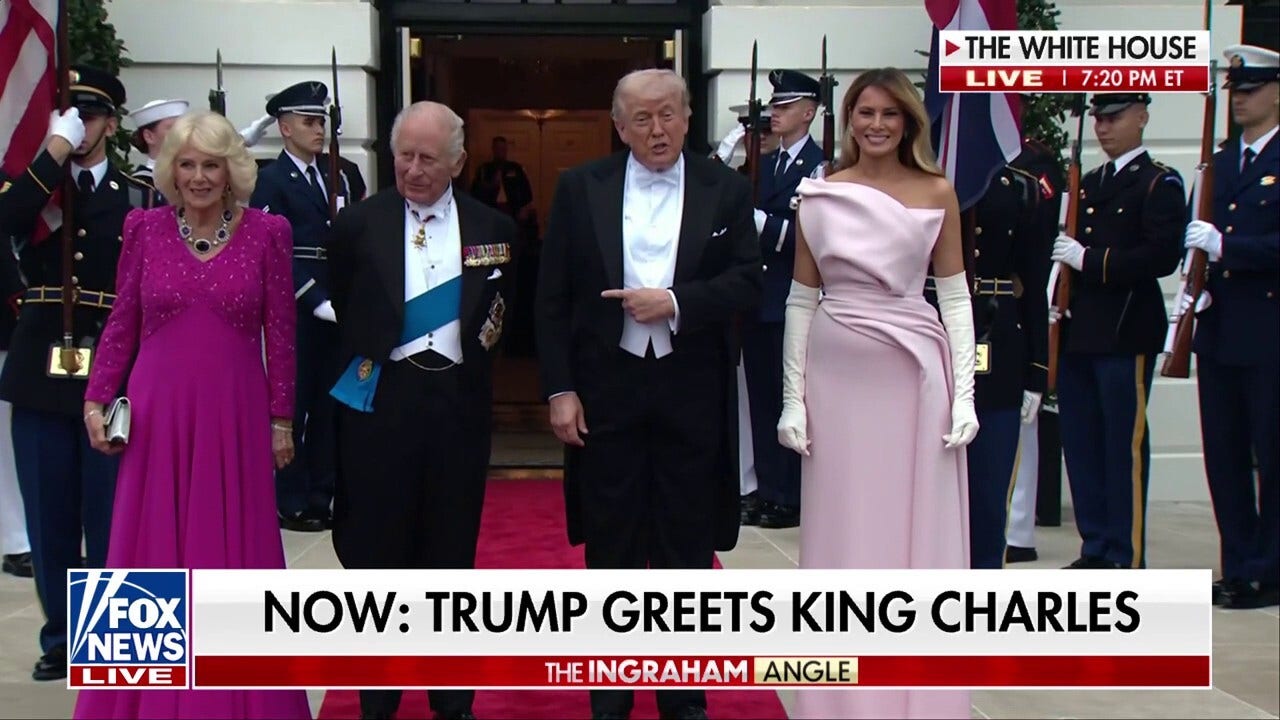 Trumps greet British king, queen at the White House