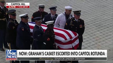 Lindsey Graham's casket escorted into Capitol Rotunda by military honor guard