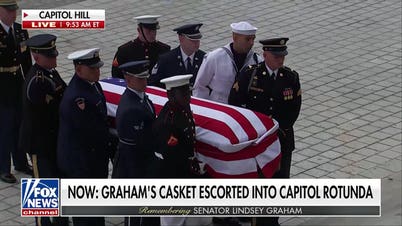Lindsey Graham's casket escorted into Capitol Rotunda by military honor guard