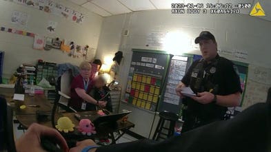 SEE IT: 6-year-old curses at cops, admits stealing mom's gun after shooting teacher