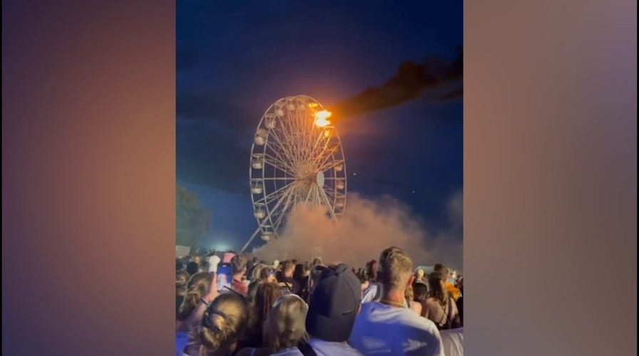 Ferris wheel catches fire at music festival in Germany