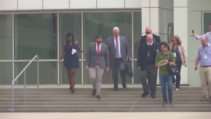 Protester yells, 'You killed my dog,' as Rep. George Santos exits Long Island courthouse