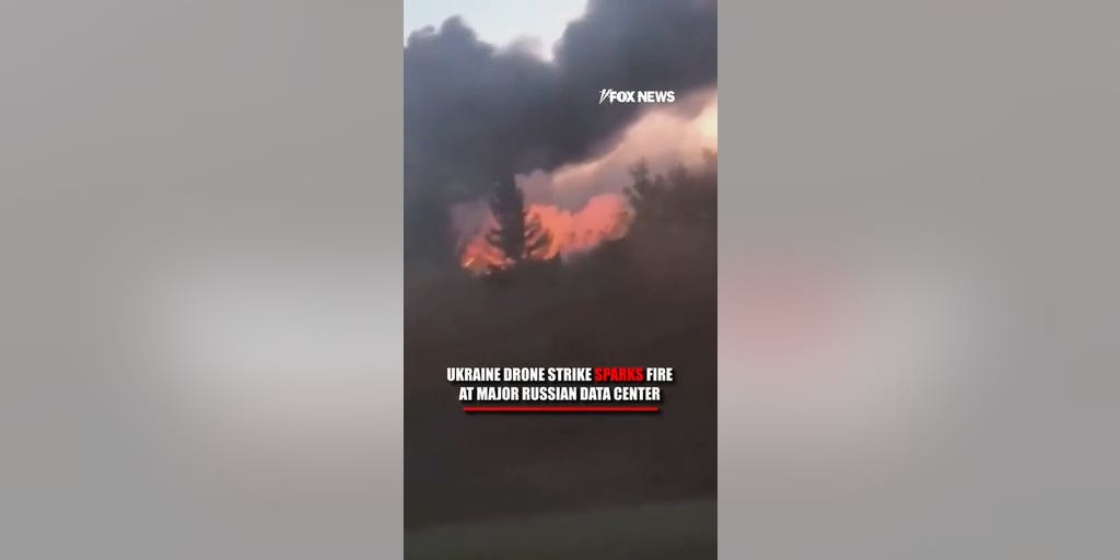 Thick black smoke rises from one of Russia's largest tech data centers after a Ukrainian drone attack