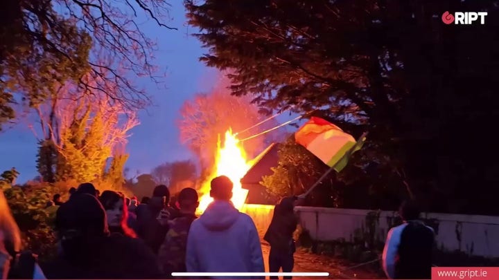 Police clash with anti-mass immigration protesters in Irish town as tempers flare