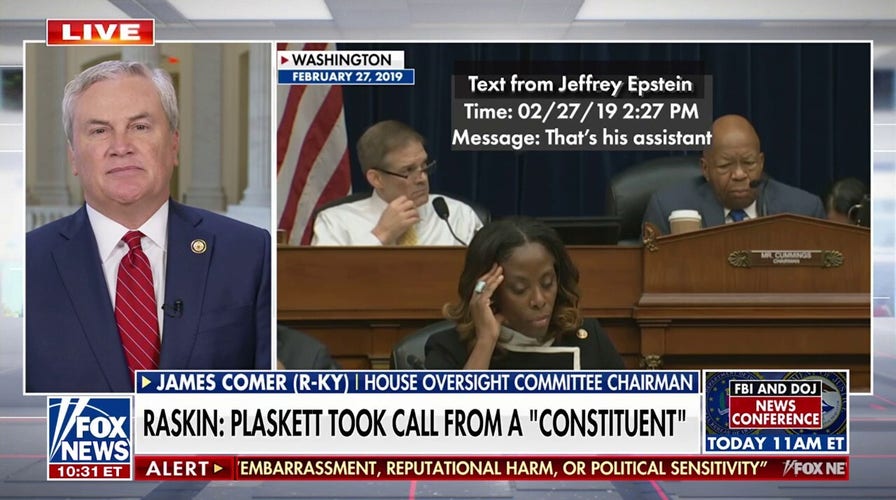 Comer criticizes Dem colleague Jamie Raskin: 'Definition of congressional hypocrisy'