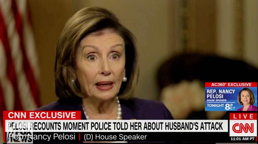 Nancy Pelosi grows briefly emotional as she discusses when she learned of the attack on her husband