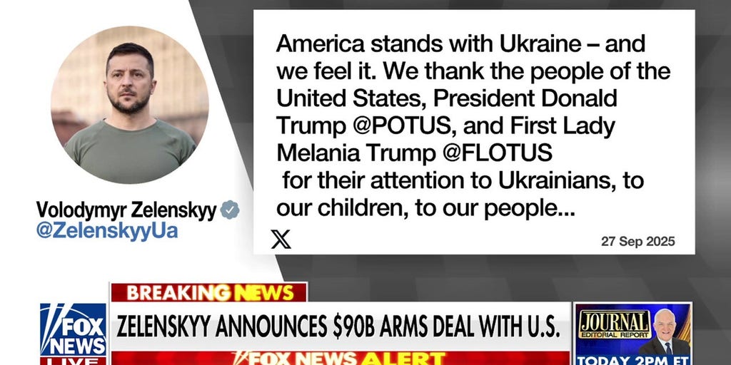 Zelenskyy announces $90B arms deal with United States