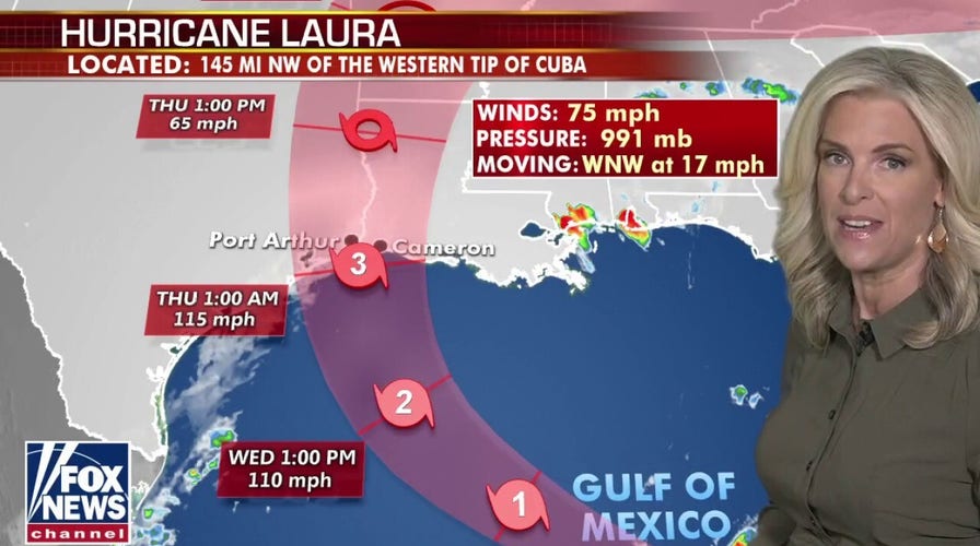 Hurricane Laura gains strength as storm enters Gulf Coast