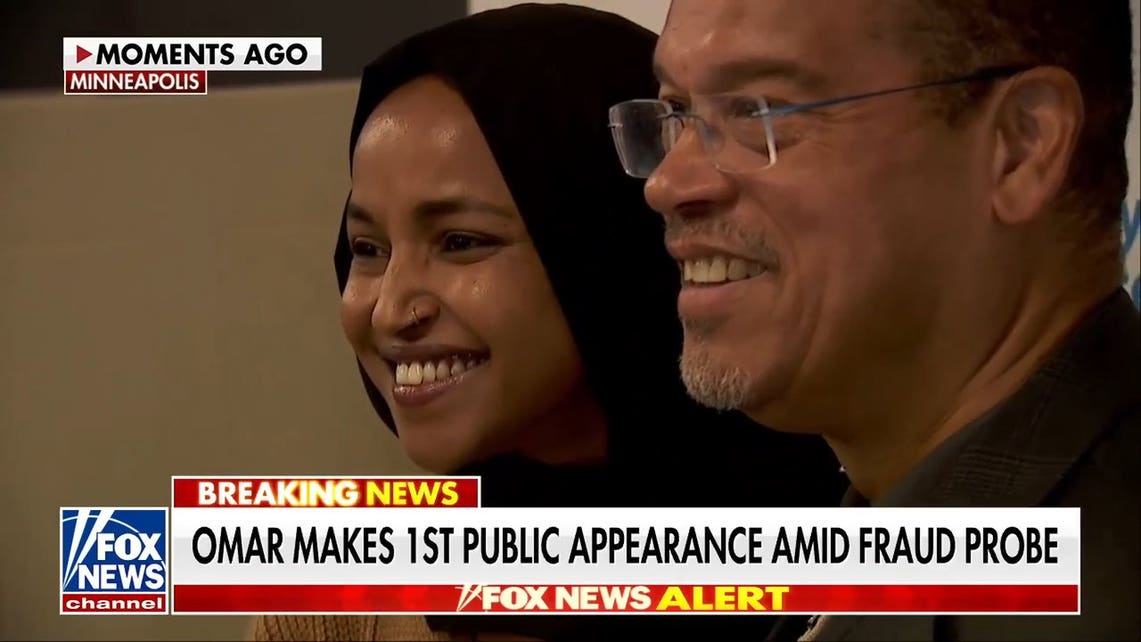 Ilhan Omar makes first public appearance following federal raid
