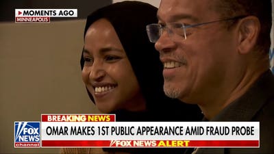Ilhan Omar makes first public appearance following federal raid