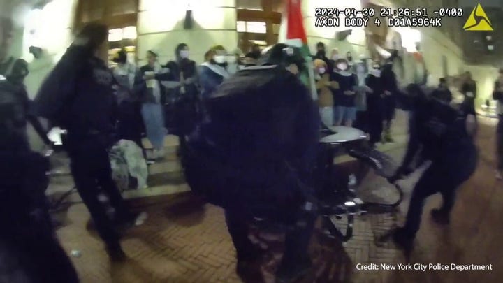 Footage shows NYPD enter occupied Columbia University building