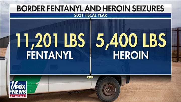 より多い 11,000 pounds of fentanyl seized at border in 2021 