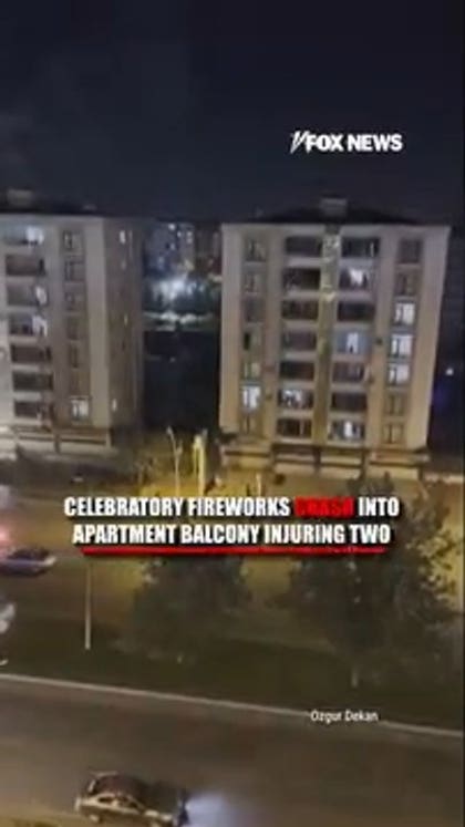 Fireworks crash into apartment building, injuring 2