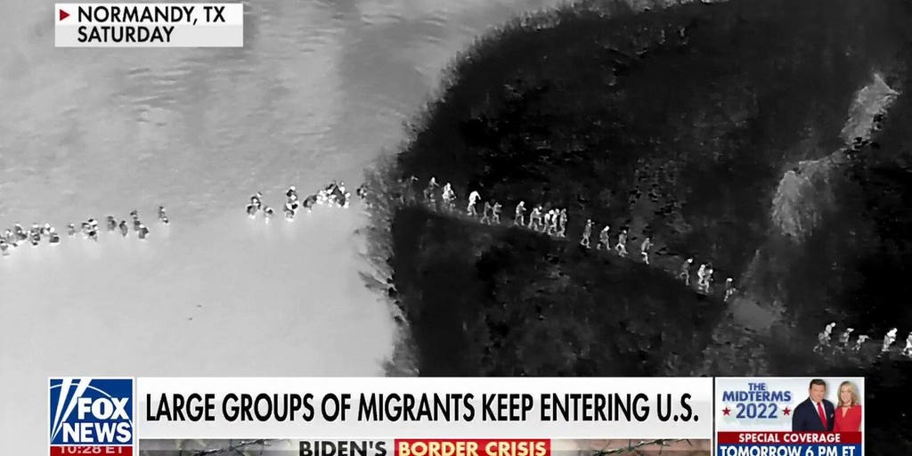 Drone footage shows migrants streaming across Southern Border at Eagle ...