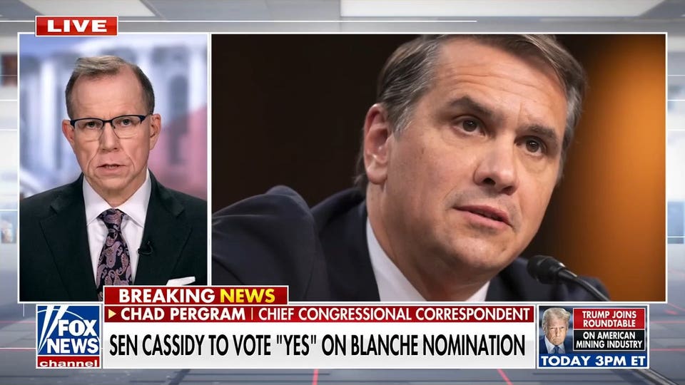 Sen. Bill Cassidy announces 'yes' vote on Todd Blanche nomination