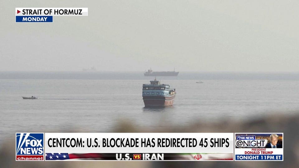 US blockade of Iran redirects 45 ships