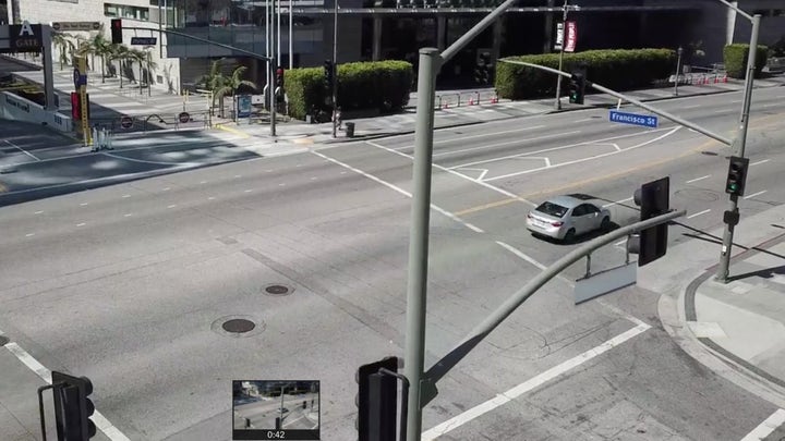 Drone video shows downtown Los Angeles deserted amid coronavirus