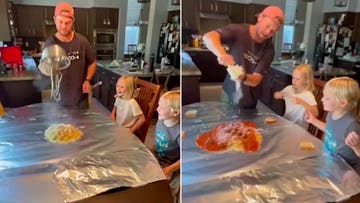 Dad's messy spaghetti night with kids wins hearts in viral family dinner video