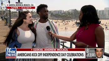 Americans kick off Independence Day celebrations in sunny Santa Monica