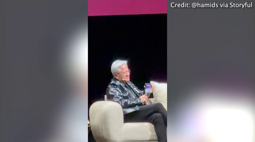 Trump trolls NVIDIA CEO Jensen Huang over cellphone blunder at AI summit