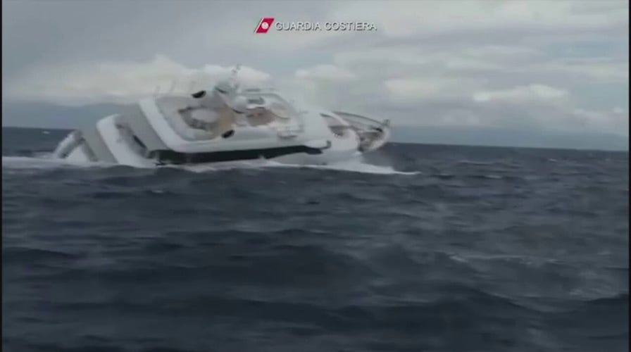 Superyacht sinking off Italian coast caught on video