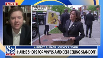 Kamala Harris shops for vinyl records, ignores questions about debt ceiling