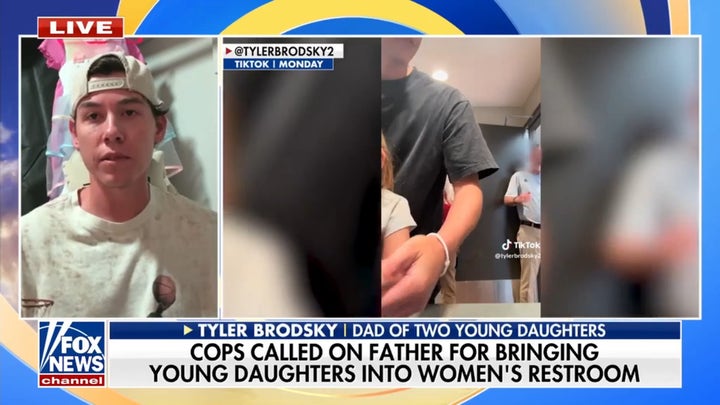 Oklahoma dad reacts to viral debate after taking daughters into women's restroom