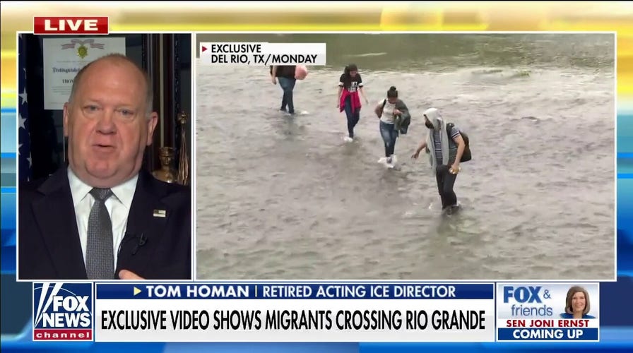 Tom Homan blasts Biden's 'open borders agenda' amid 'unbelievable' Fox News video of migrant crossings