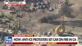 Car set on fire during anti-ICE protests in California