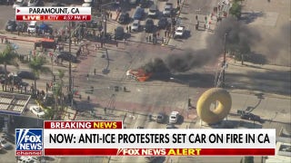 Car set on fire during anti-ICE protests in California