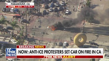Car set on fire during anti-ICE protests in California