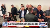 Calif Sen. Alex Padilla detained after storming Noem news conference