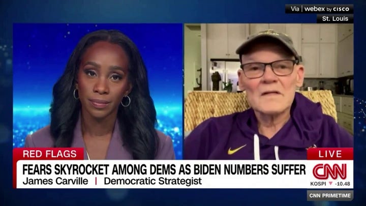 James Carville sounds the alarm on Biden's sinking poll numbers, old age concerns: troubling