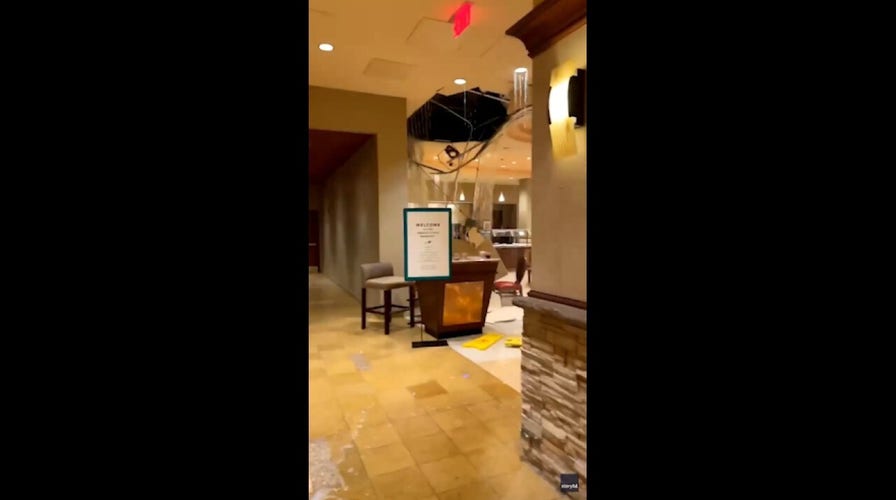 Hotel lobby ceiling collapses during breakfast