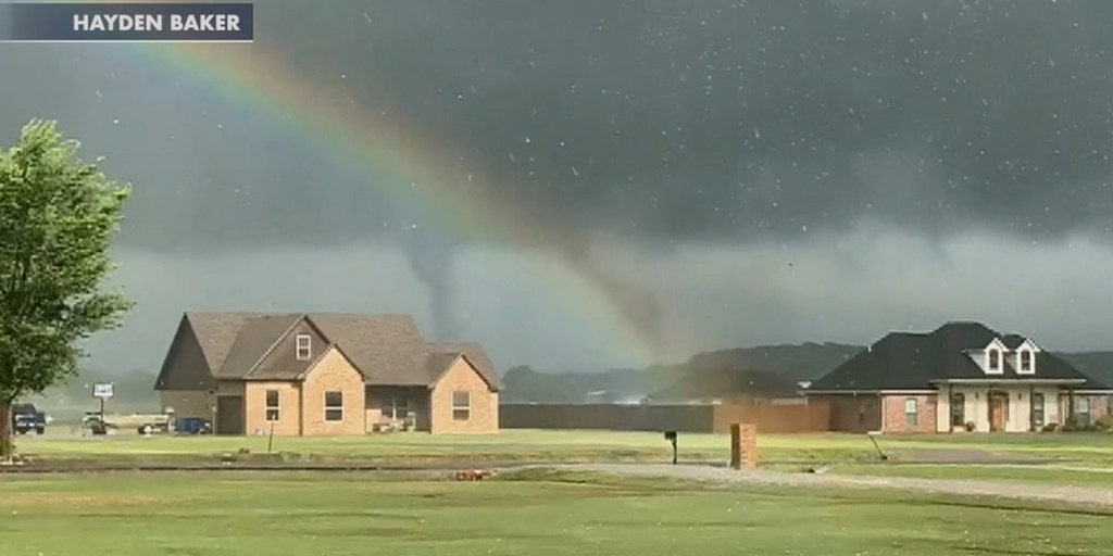 Tornado In Oklahoma Forms Behind Rainbow As Severe Weather Strikes