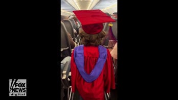 Kindergarten student misses graduation, has in-flight ceremony to commemorate