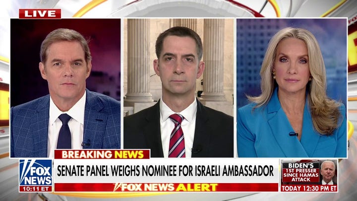 Tom Cotton urges Senate to block nomination of Biden's Israeli ambassador