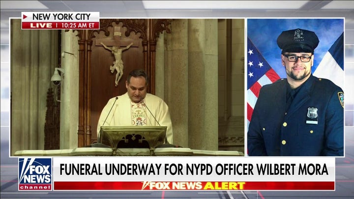 Hundreds attend NYPD Officer Wilbert Mora's funeral