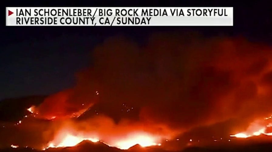 Massive wildfire burns out of control in Riverside County, Calif.